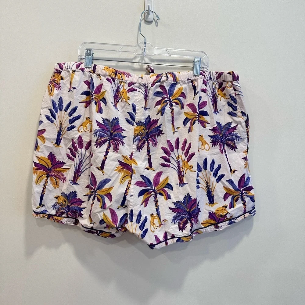 Printfresh Monkey Business Purple Pajama Shorts Sleep Set 4XL